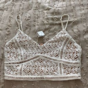 Lace white Kendall & Kylie crop top